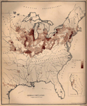 German American Population Map 1872